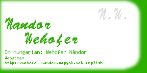 nandor wehofer business card