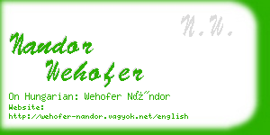 nandor wehofer business card
